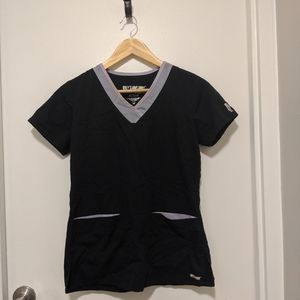 Grey's Anatomy black nursing scrub top